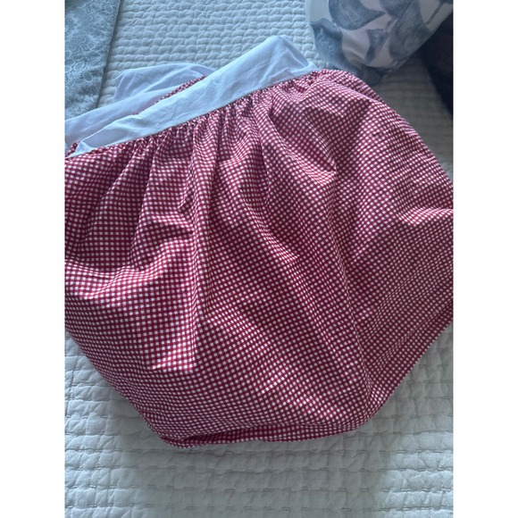 Ralph Lauren Other - Ralph Lauren Red Gingham Bed Skirt Full Double Cotton Dust Ruffle Made in USA